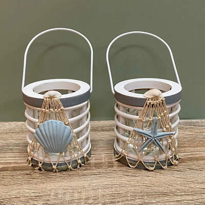Maritim Teelichthalter mit Griff Meer Strand Indoor Wohndeko Ornament