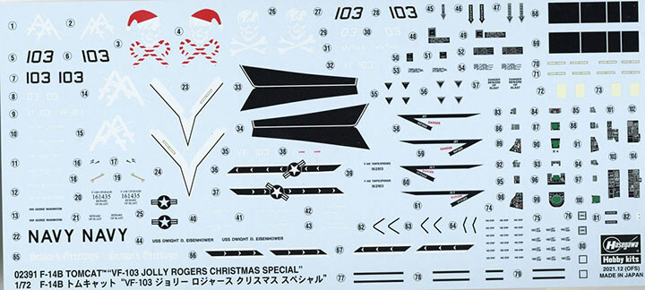 Hasegawa #02391 1/72 F-14B Tomcat VF-103 Jolly Rogers Christmas