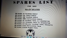 MATCHLESS 1960 PARTS BOOK G3, G3C, G80, G80CS, G9, G12, G12CS, G12CSR REPRODUCED