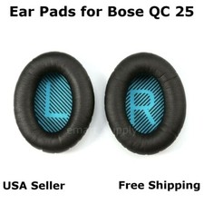 Ear Cushion Pads Pair Black for Bose QuietComfort QC 25 Headphones Free Ship