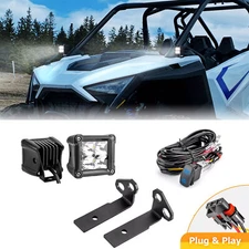 WEISEN Plug & Play Wire+A-Pillar 3" 40W Pods Mount For Polaris RZR PRO R/Turbo R