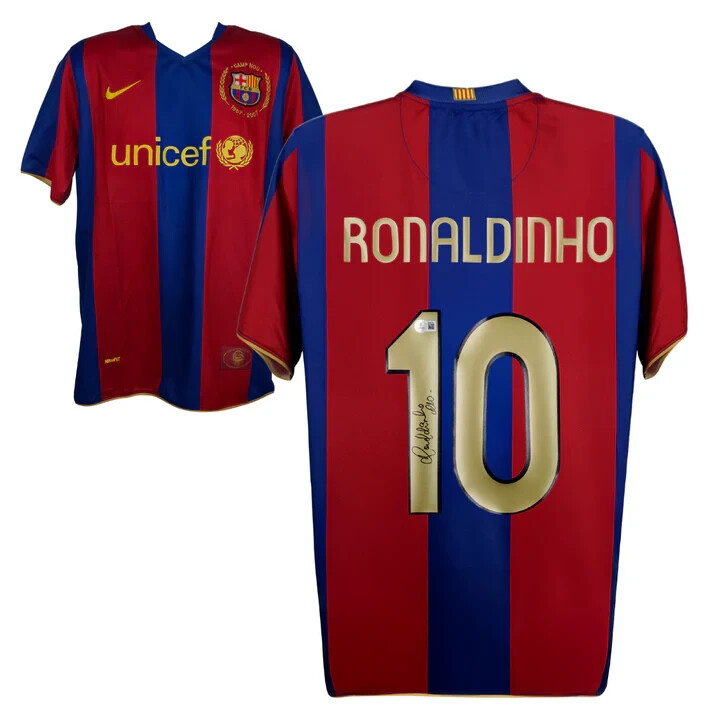 FCバルセロナ RONALDINHO 10番ジャージ Amazon | レトロ 05-06 バルセロナ 10番 ロナウジーニョサッカー