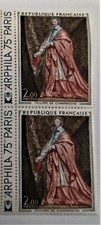 bloc 2 timbres postes ARPHILA 75 1973 n° 1766 neuf** avec vignette logo