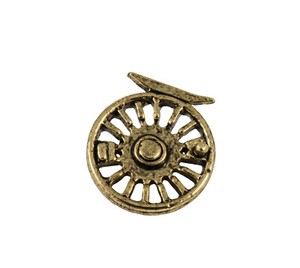 Authentic Creative Pewter Designs Fly Fishing, Fly Reel Lapel Pin or Magnet, A004
