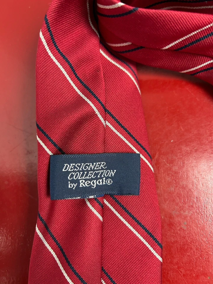 Designer Collection By Regal Tie Red Striped Budweiser Light USA 90s Mens - Image 4 of 4