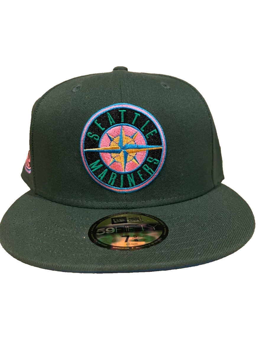 限定 NEW ERA 59FIFTY SEATLE MARINERS 7 5/8 New Era Seattle Mariners 59FIFTY Fitted Hat Cap Light Blue 20 Year