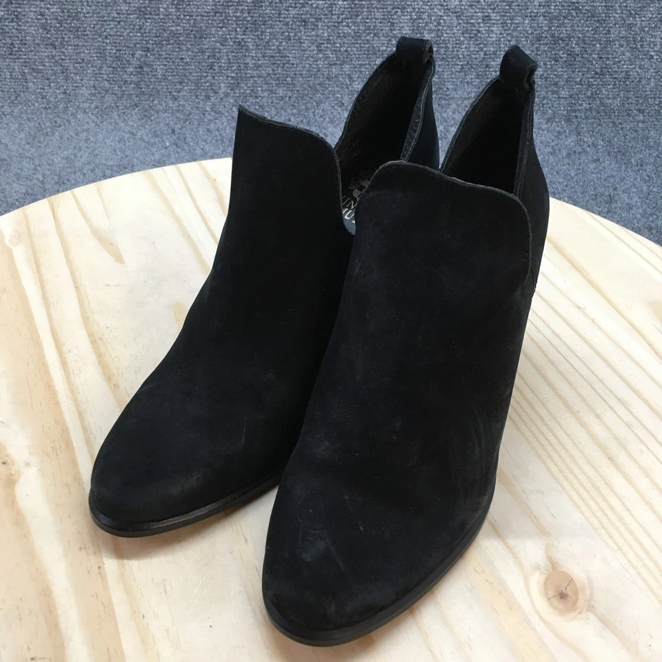 Vince Camuto Botas Mujer 8.5 M Federa Botines Tacones Bloque Negro Gamuza Foto 3 de 4