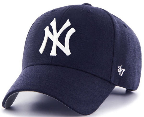 Forty Seven 47 Brand New York Yankees Navy Mvp Curved Visor Velcroback Cap-image