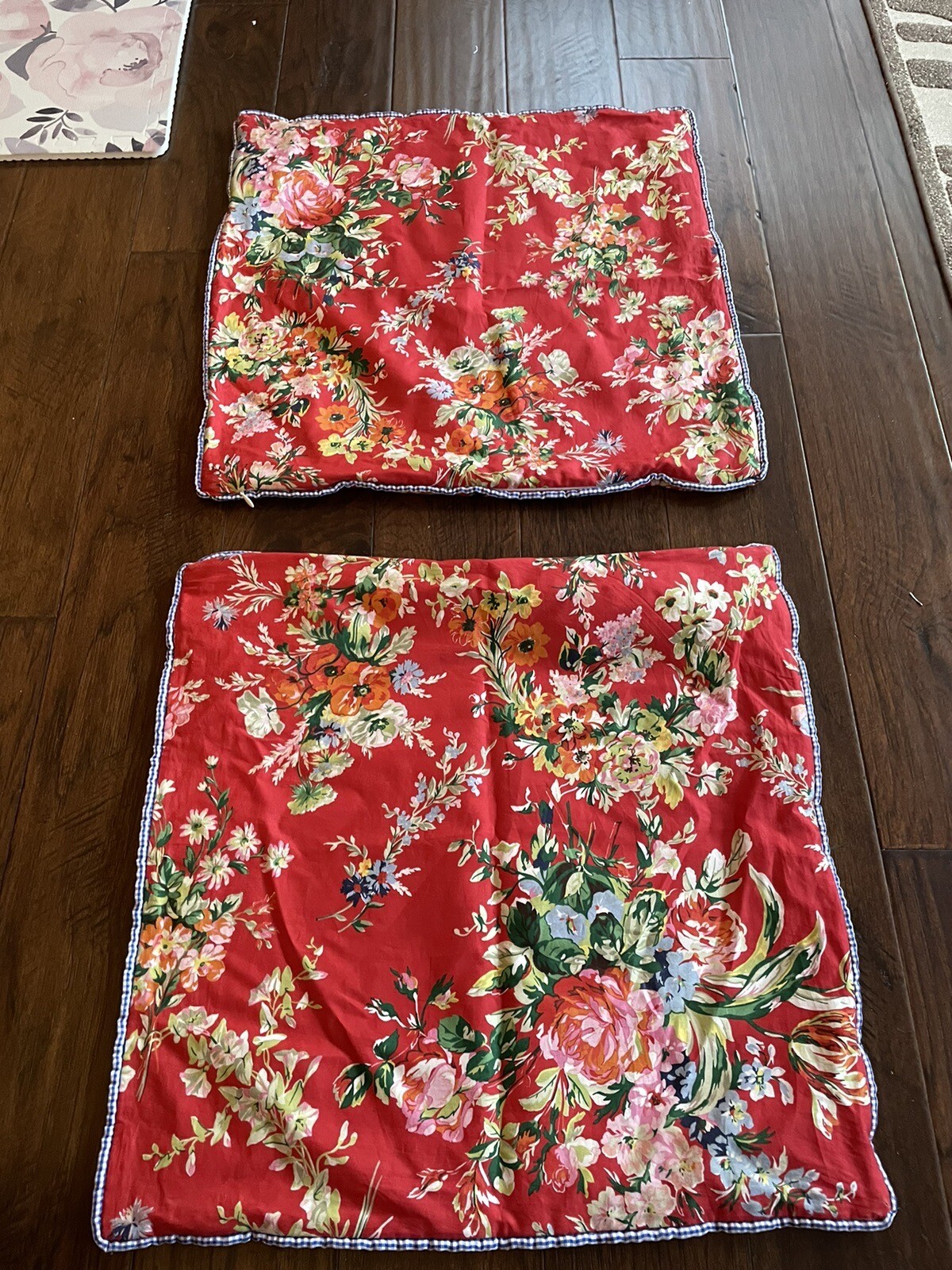 2 RALPH LAUREN BELLE HARBOR RED FLORAL 20" THROW / ACCENT PILLOWS eBay