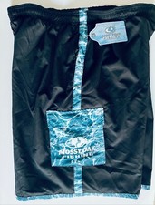 Mossy Oak Fishing Elements Swim Shorts NWT Mens Size XL Black Aqua Blue Camo