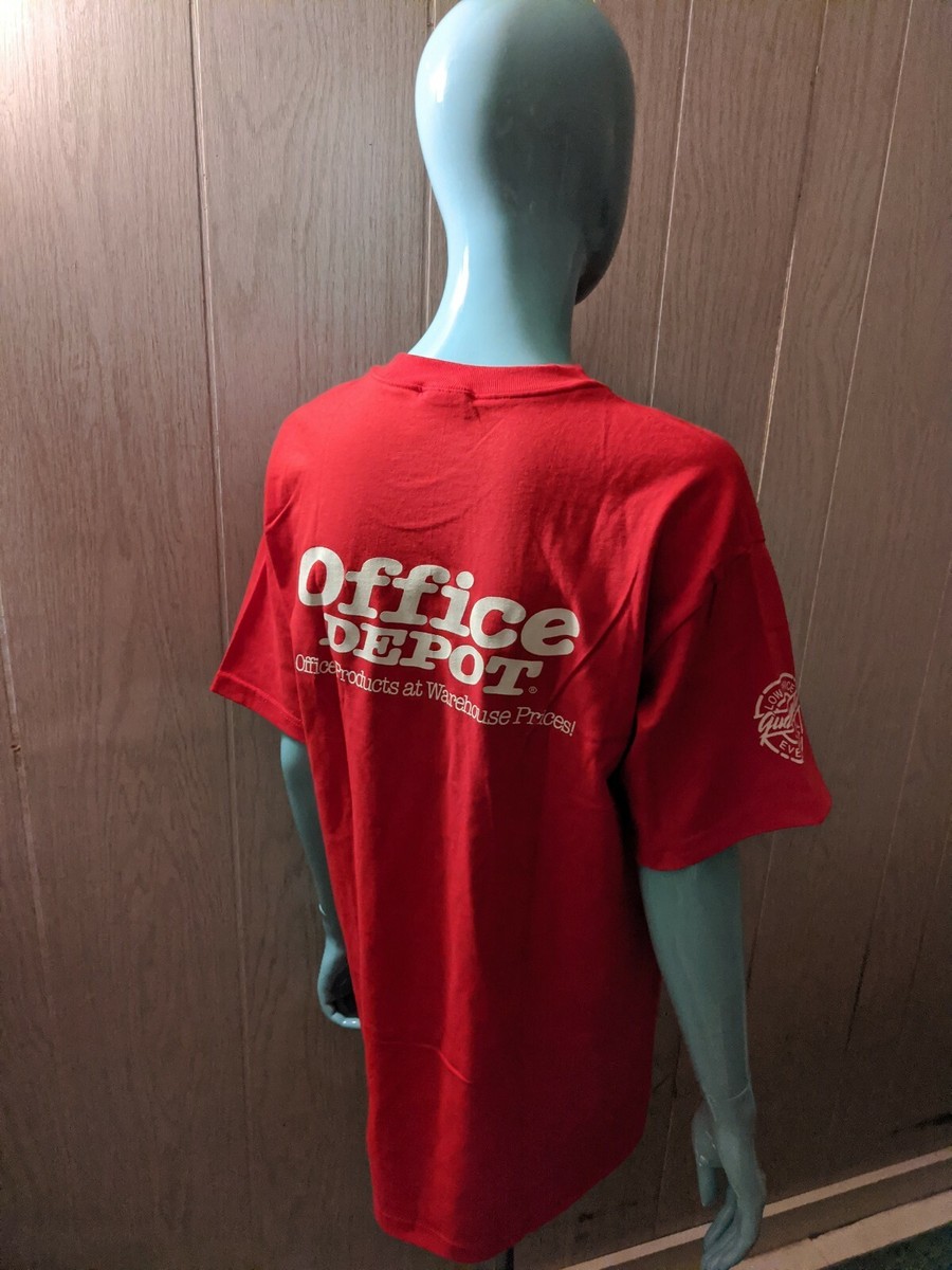 OFFICE DEPOT Red Uniform Work Shirt L T-shirt Low Price Guarantee 