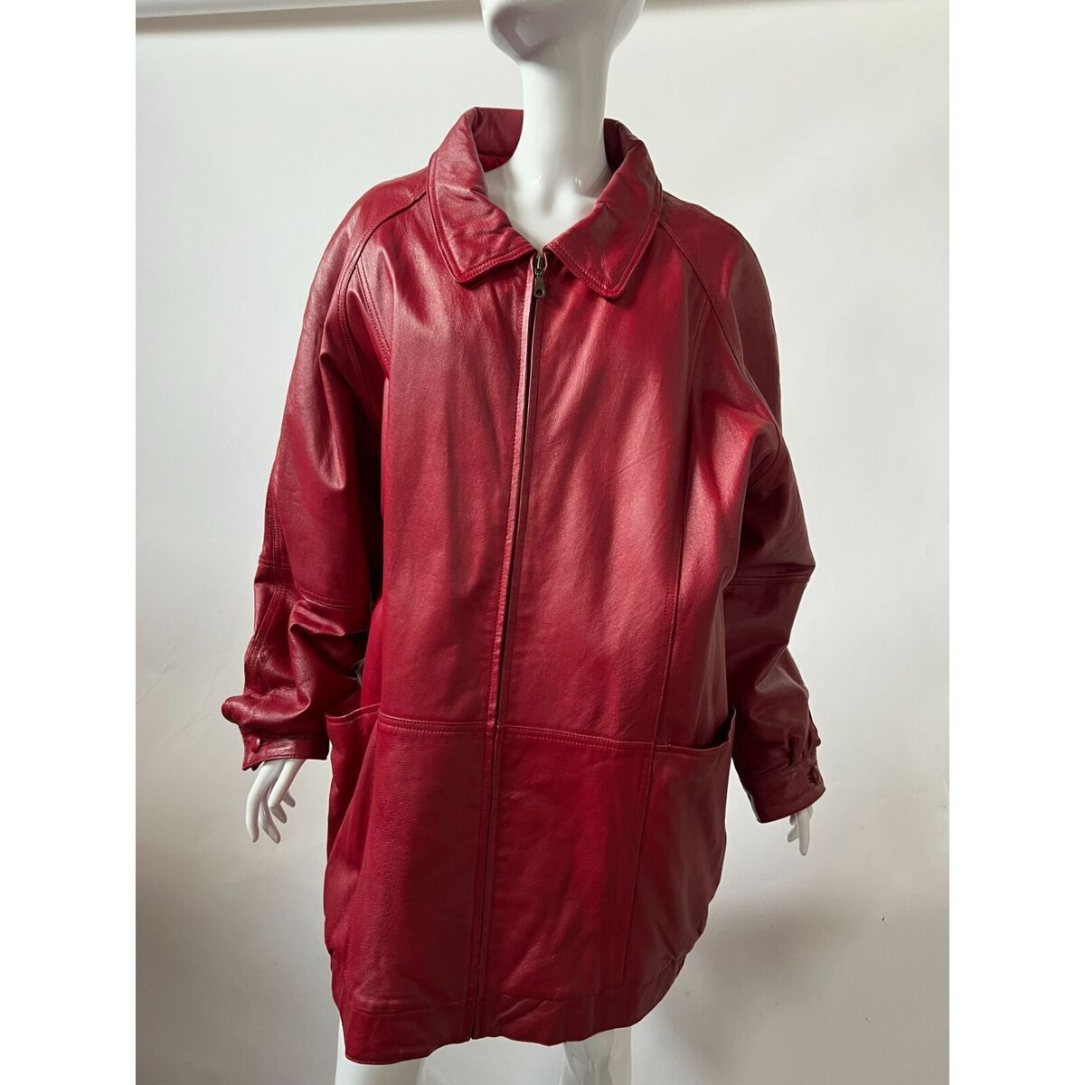 Venezia Knee Length Lined Zip Up Soft Leather Coat Size Venezia Knee Length Lined Zip Up Soft Leather Coat Size