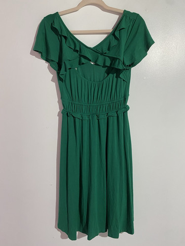 Maeve Anthropologie Kleid SP grün Mini Rüschen feminin bescheiden Strand Urlaub - Bild 2 von 12