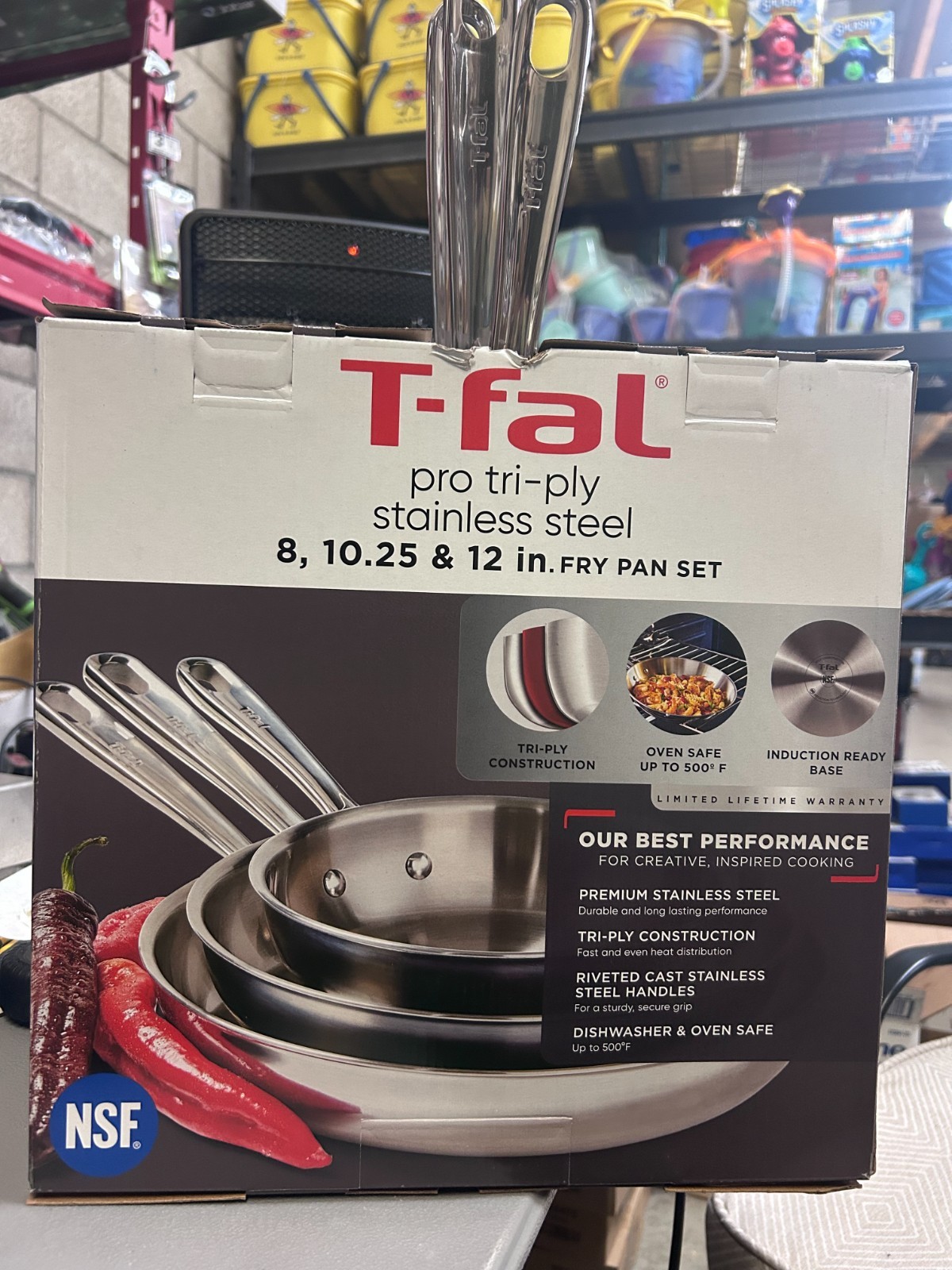 T-fal Pro Tri-Ply Stainless Steel Fry Pan Set 8&rdquo; 10.25&rdquo; 