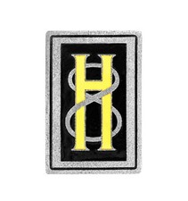 Early Hupmobile 8 Cylinder M Radiator Emblem Hood Brass Metal Chrome