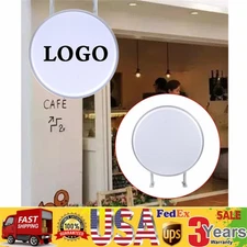 24" LED Double Sided Round Light Box Outdoor Sign Advertising Projecting Light