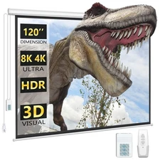 DINAH 120 Inch Electric Projector Screen with Remote, Automatic Air Indoor Dr...
