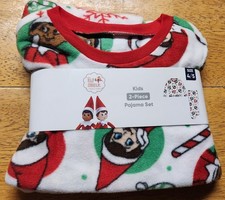 NWT Elf on the Shelf 2 pc Fleece Kids ELF PAJAMAS SLEEPWEAR Size 4/5