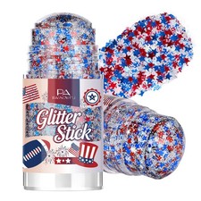 PASNOWFU USA Patriotic Hair Body Glitter Stick Star, Red White Blue Star