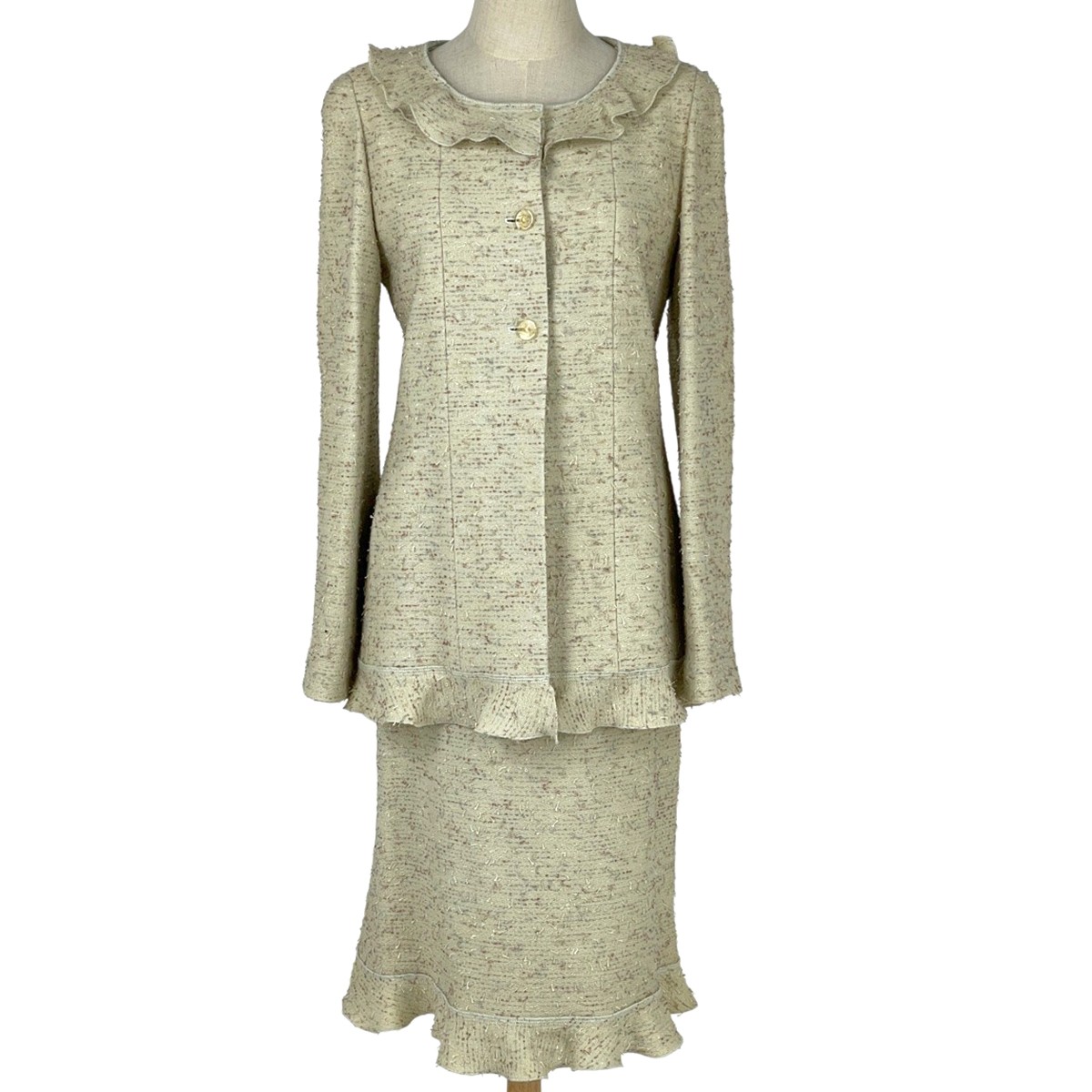 CHANEL (Interlocking) CC logo button setup Frill … - image 1