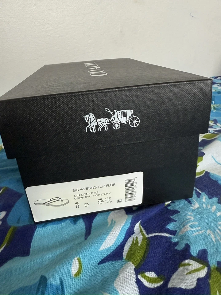 Sandalias chanclas Coach para hombre talla 8 D con correas en color tostado/caqui nuevas en caja  Foto 3 de 4