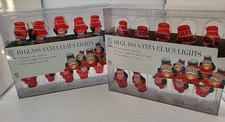 Merry Bright 10 Glass Santa String Lights 10' Christmas Indoor Vintage 2 Sets