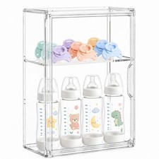 Baby Bottle Storage Organizer for Countertop, Medium Clear Bottle Organizer, ...