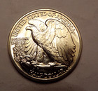 1942 WALKING LIBERTY HALF DOLLAR, GEM BU CONDITION, TAKEN FROM AN ORIGINAL ROLL — photo 2