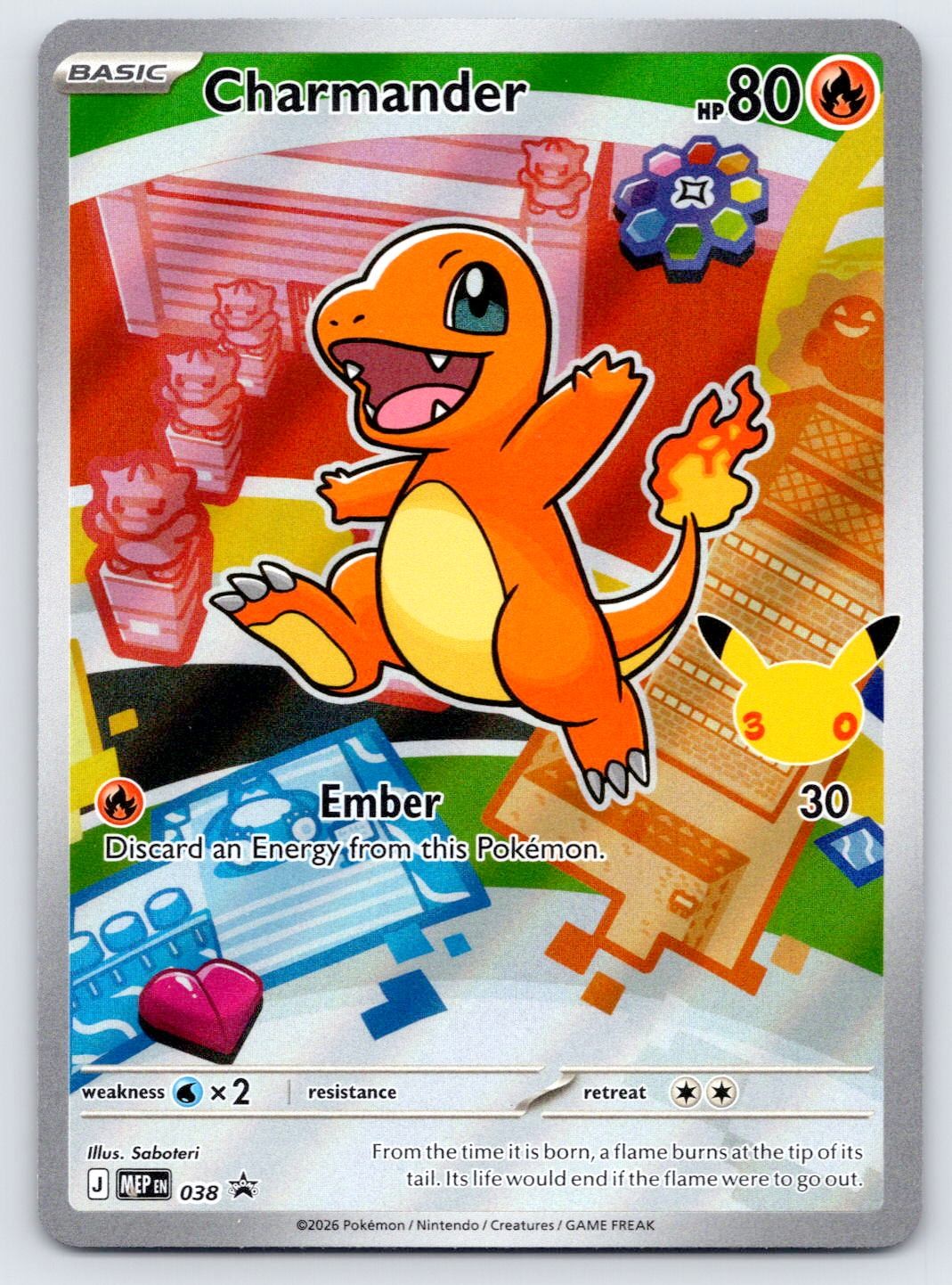 Charmander 038 Holo Promo ME: Mega Evolution Promo Pokemon Near Mint