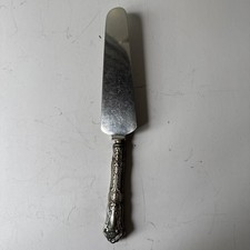 Vintage Stainless Steel Cake Server Pie Knife Ornate Handle Baroque Style