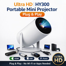 Upgraded Portable Projector HY300 Support Video 4K Mini Projector 1080P Full HD