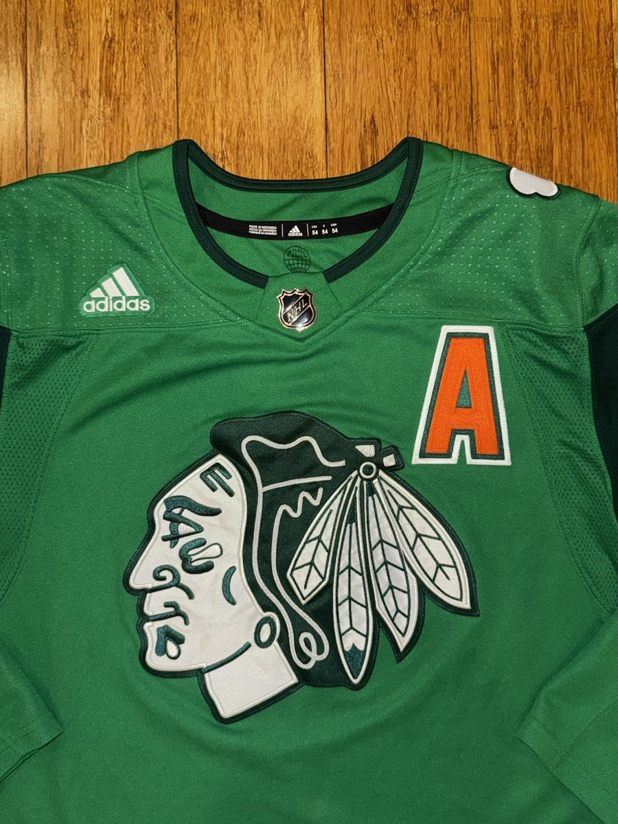 Chicago Blackhawks St Paddy's Green Patrick Kane Jersey Size 54