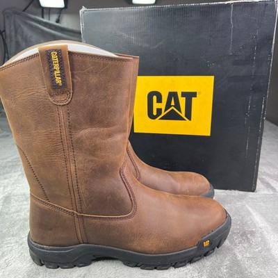 Caterpillar Work Boots Mens 8 Wide Summer Brown Drawbar Pull  display picture 1