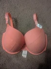 32FF NEON CORAL AVRIL  BOUX AVENUE UNDERWIRED PLUNGE  BRA  BNWOT RRP £30