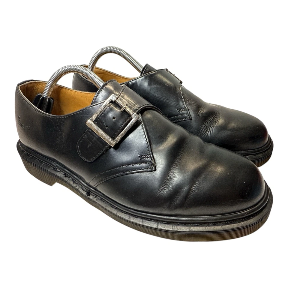 VTG Dr. Martens 2039 Monk Strap Black Leather Oxfords England US 9 - Image 2 of 4