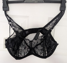 Black Bra 34B The Ann Summers Knickerbox Planet range bra sheer lace/mesh New