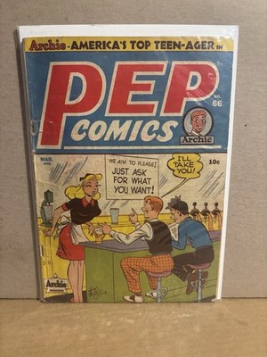 Pep Comics #66 Archie Pub 1948 CLASSIC HEADLIGHTS COVER Detached Cover