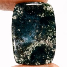 100 Natural Moss Agate Radiant Shape Cabochon Gemstone 19 Ct 26X18X3 mm UG-2268