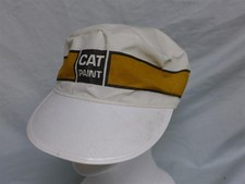 Vintage Caterpillar CAT PAINT White Pillbox/Painter's Hat/Cap