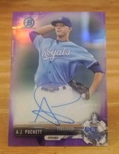 2017 Bowman Chrome Prospect Autographs Purple Refractors/250 A.J. Puckett Kansas