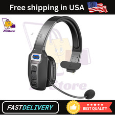 Trucker Bluetooth Headset Wireless Mic AI Noise Cancelling 65Hrs Mute Phone PC