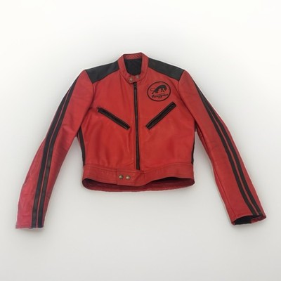 Furygan Made in France Red Leather Moto Jacket EU 42/46 Armor Pant Zip