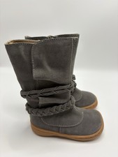 Livie  Luca Girls Toddler Calliope Gray Classic Sz 4 Suede Leather Boots