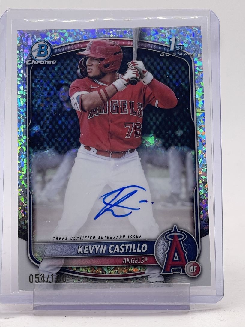 KEVYN CASTILLO 2025 BOWMAN CHROME 1ST MINI DIAMOND REFRACTOR AUTO /100 Q3841