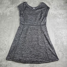 T By Talbots Dress Womens Small Black heathered Knit V Neck Sleeveless Casual
