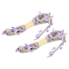2Pcs 6.6ft 5mm Burlap Leaf Ribbon Vine Natural Jute Rope Twine Light Purple