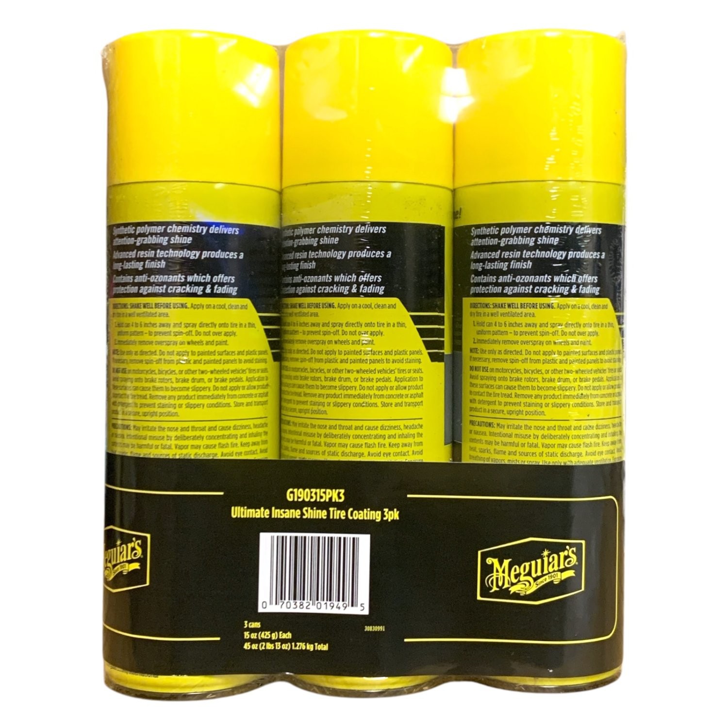 Meguiar’s Ultimate Insane Shine Tire Coating 3 Pack - 15 oz. cans - second product detail image