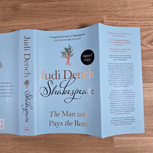 Shakespeare: The Man Who Pays The Rent by Judi Dench. Signed Hardback Book - Foto 13 di 18
