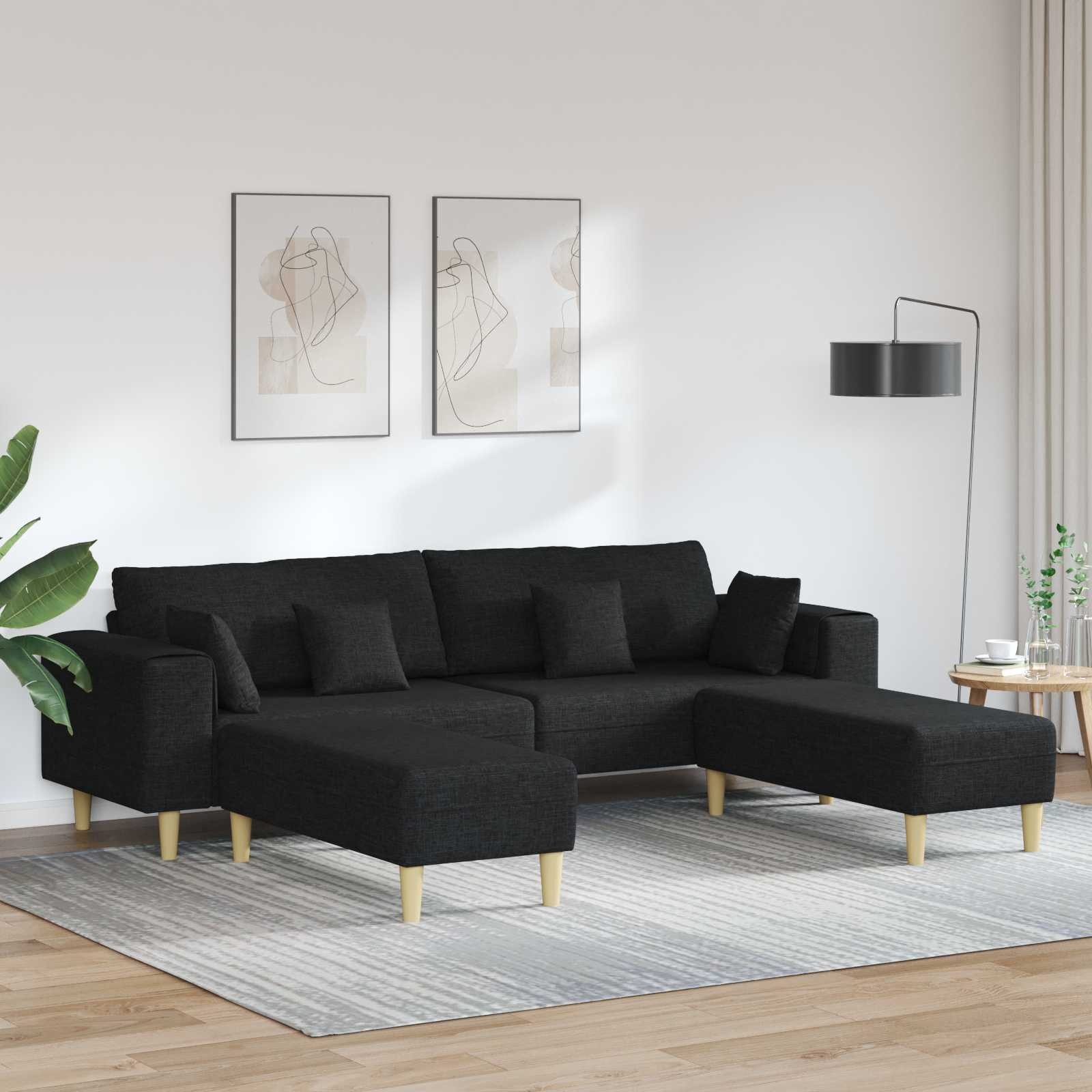Divano con cuscino 208cm Tessuto Sedute Moderne soggiorno contemporaneo vidaXL foto 4