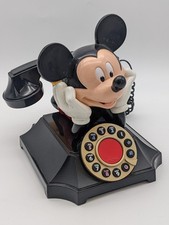 Vintage Disney Mickey Mouse Desk Phone Push Button Redial Segan Telemania